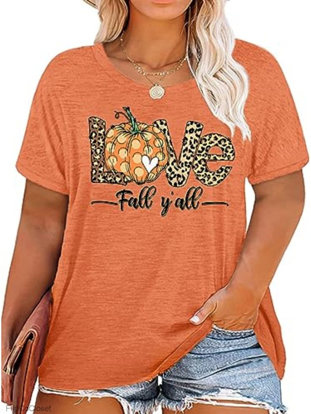 Plus Size Halloween Pumpkin Graphic T-Shirt Soft Loose Fit Fall Tee